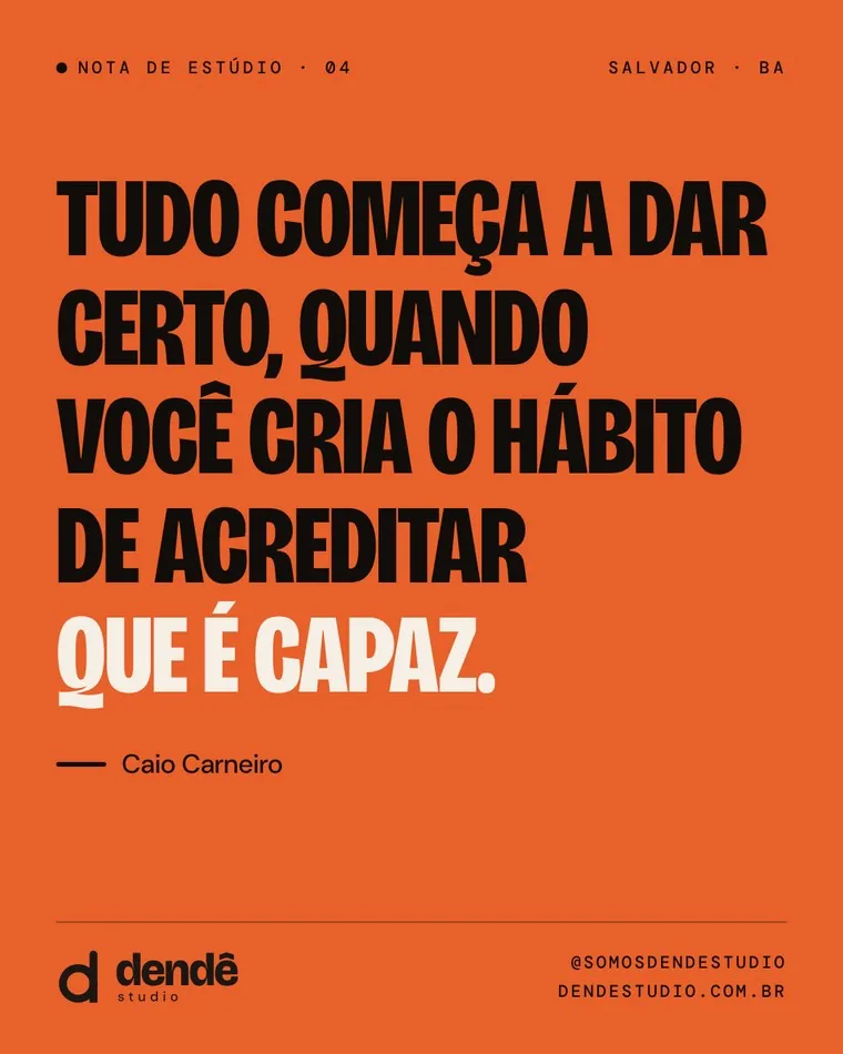 Post “Tudo começa a dar certo” em laranja